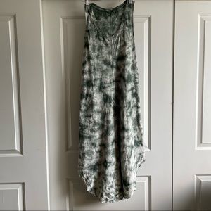 Curved hem maxi razorback tank dress